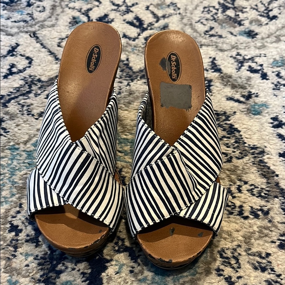 Dr. Scholl's Navy and White Striped Women's Shoes